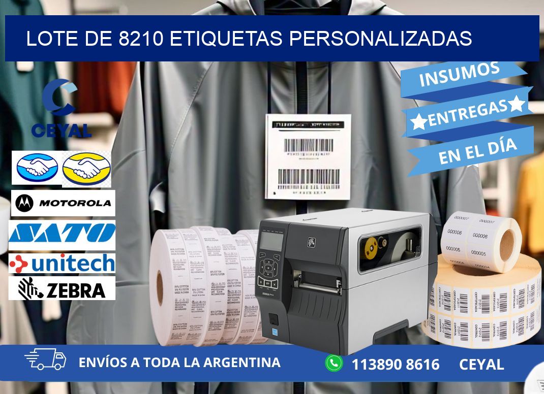 Lote de 8210 etiquetas personalizadas