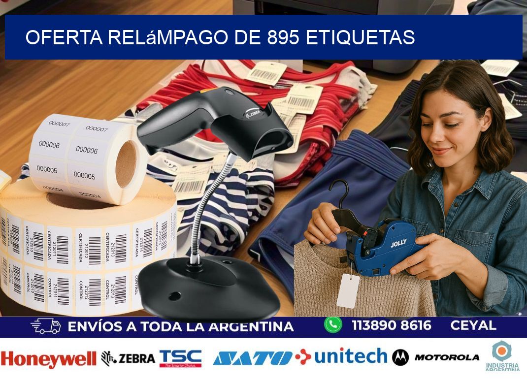 Oferta relámpago de 895 etiquetas