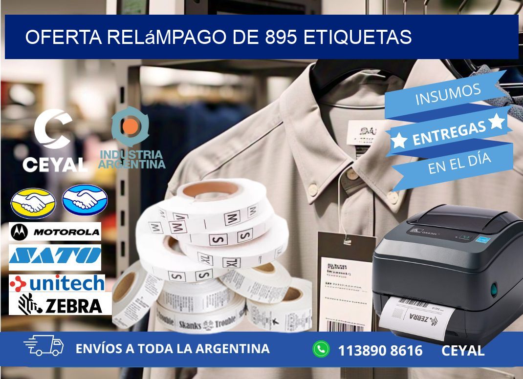 Oferta relámpago de 895 etiquetas
