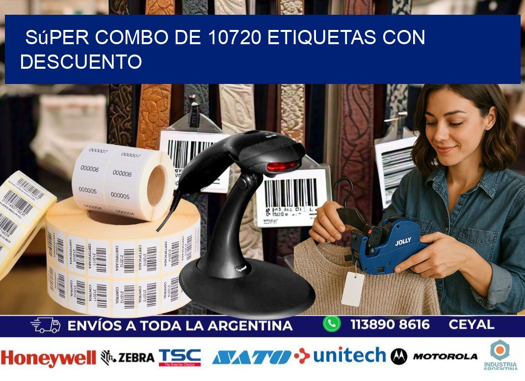 Súper combo de 10720 etiquetas con descuento