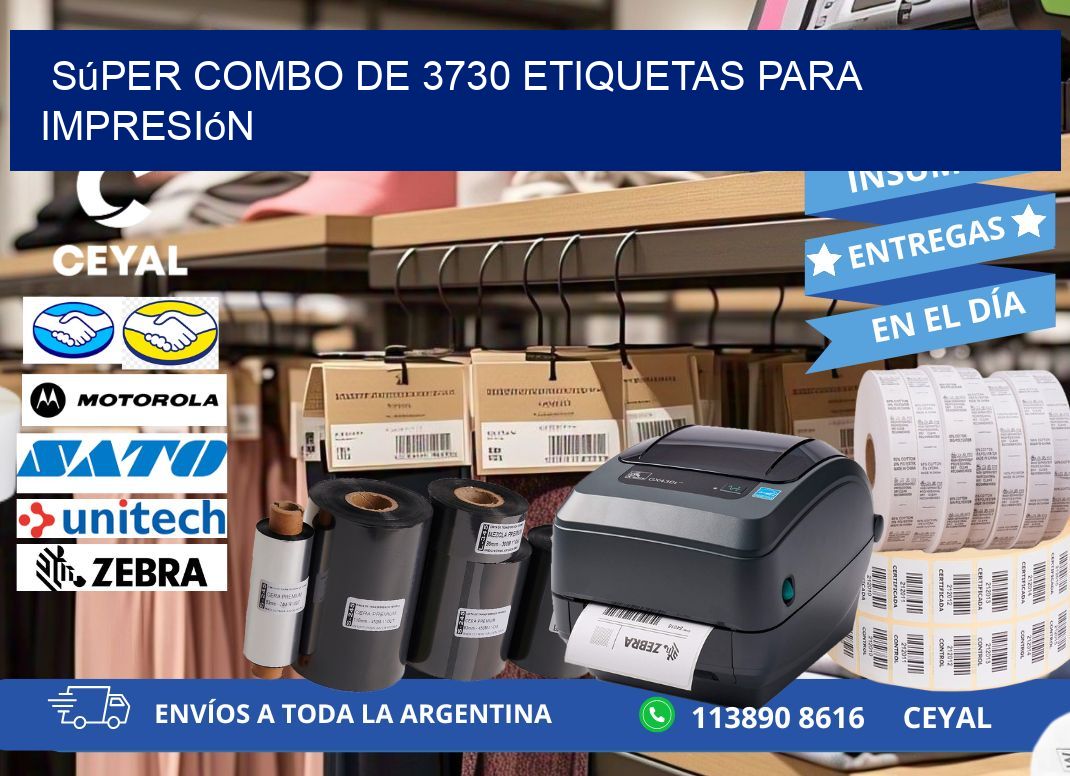 Súper combo de 3730 etiquetas para impresión