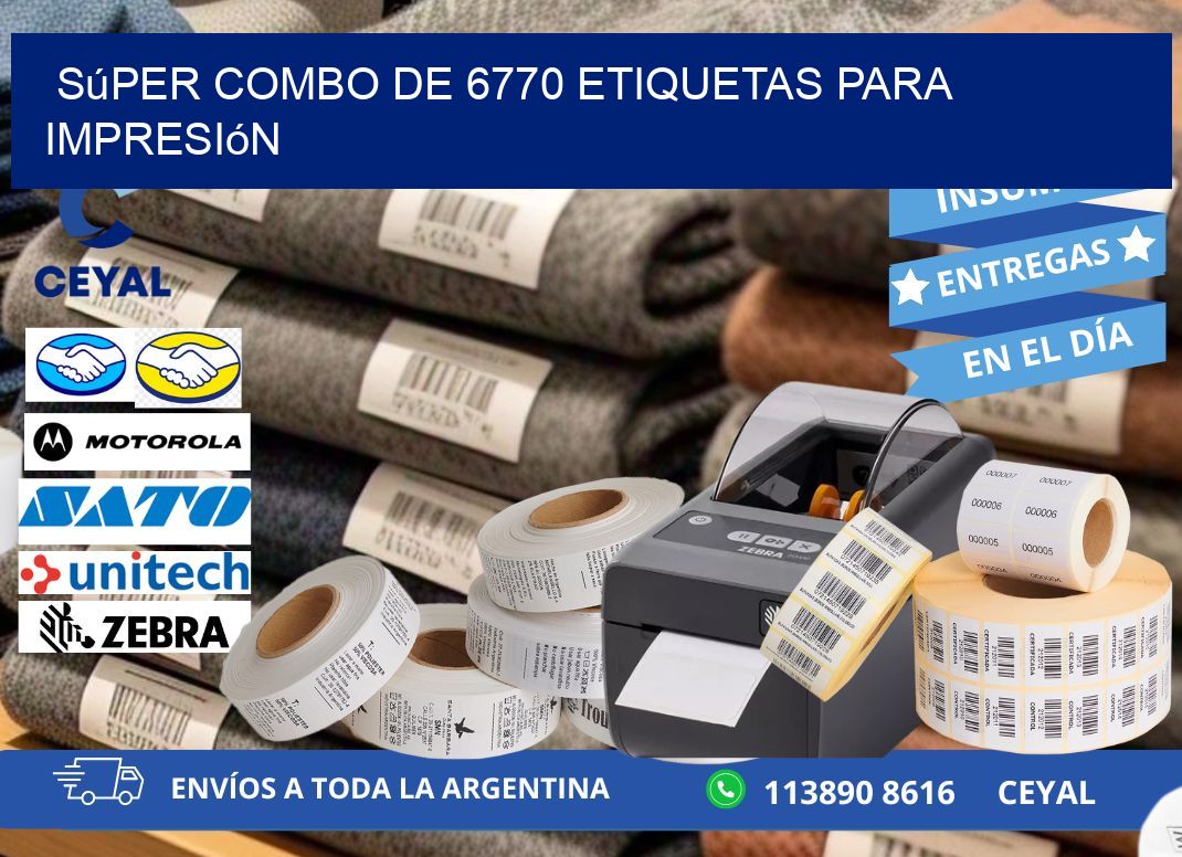 Súper combo de 6770 etiquetas para impresión