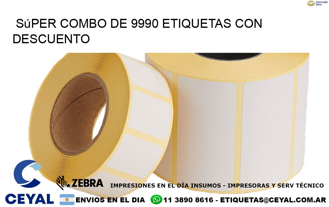 Súper combo de 9990 etiquetas con descuento