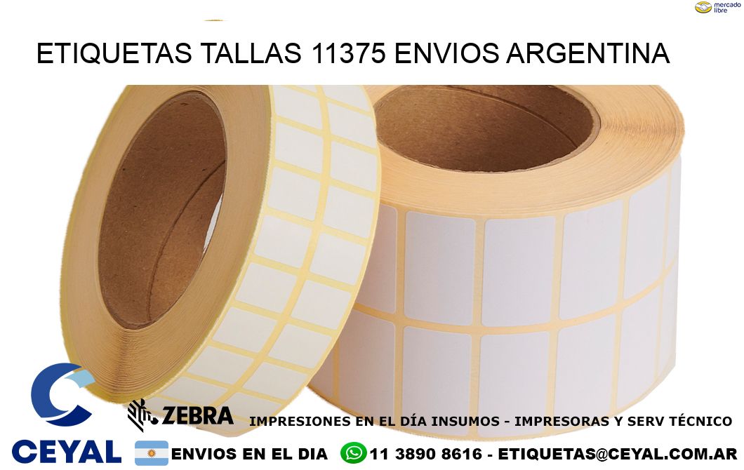 etiquetas tallas 11375 ENVIOS ARGENTINA