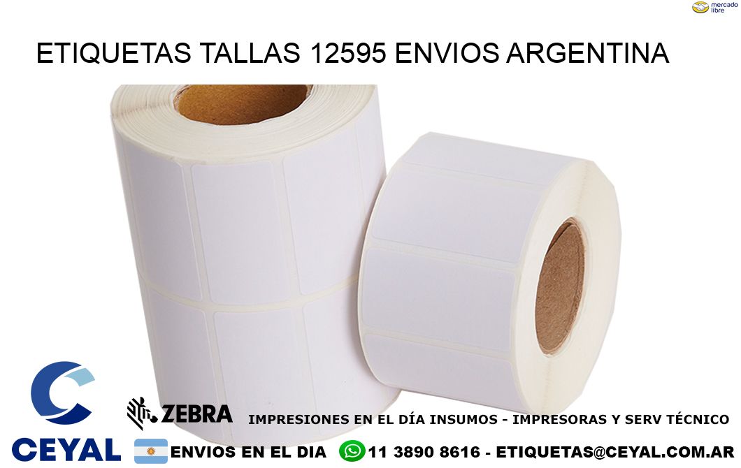 etiquetas tallas 12595 ENVIOS ARGENTINA