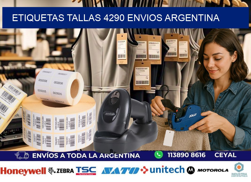 etiquetas tallas 4290 ENVIOS ARGENTINA