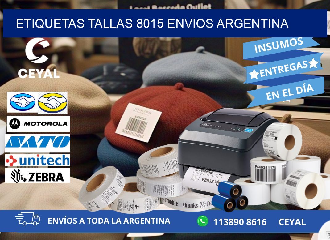 etiquetas tallas 8015 ENVIOS ARGENTINA