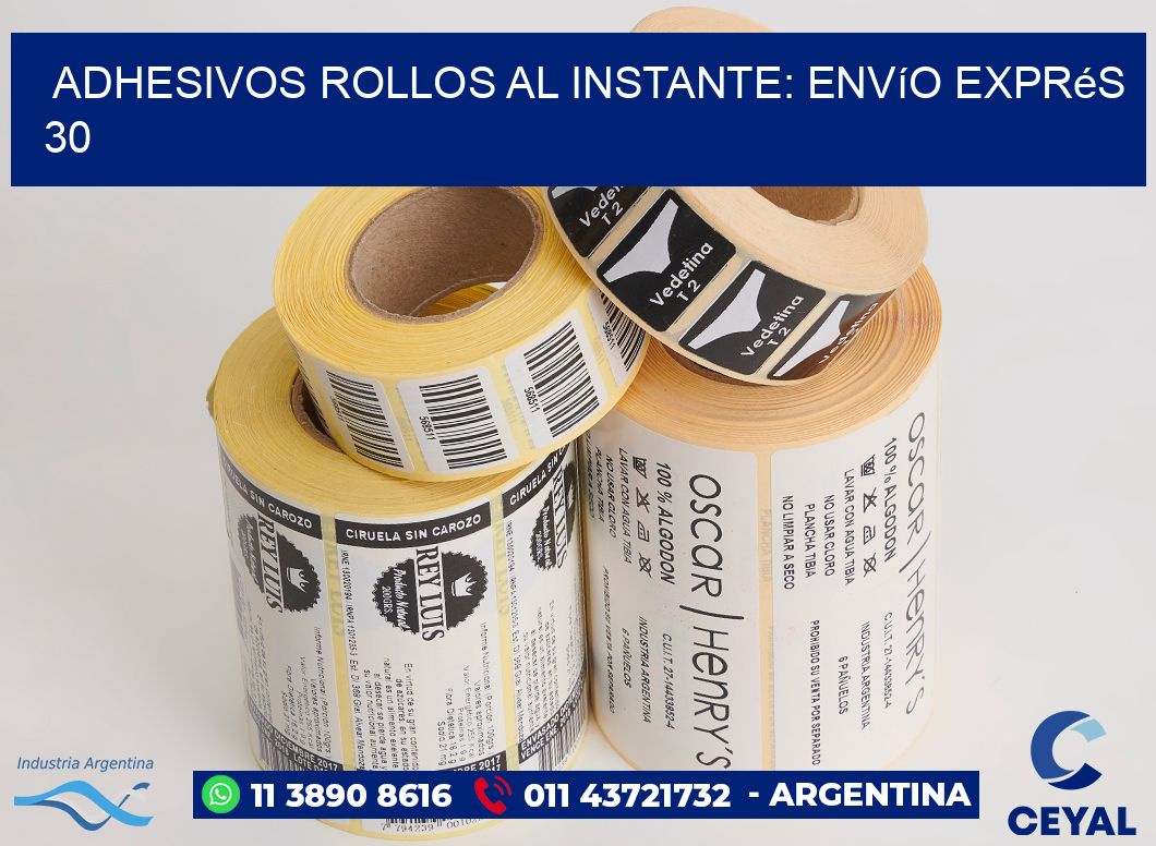 Adhesivos rollos al Instante: Envío Exprés 30