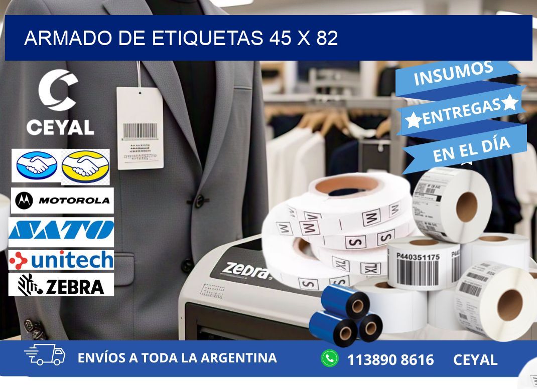 Armado de etiquetas 45 x 82