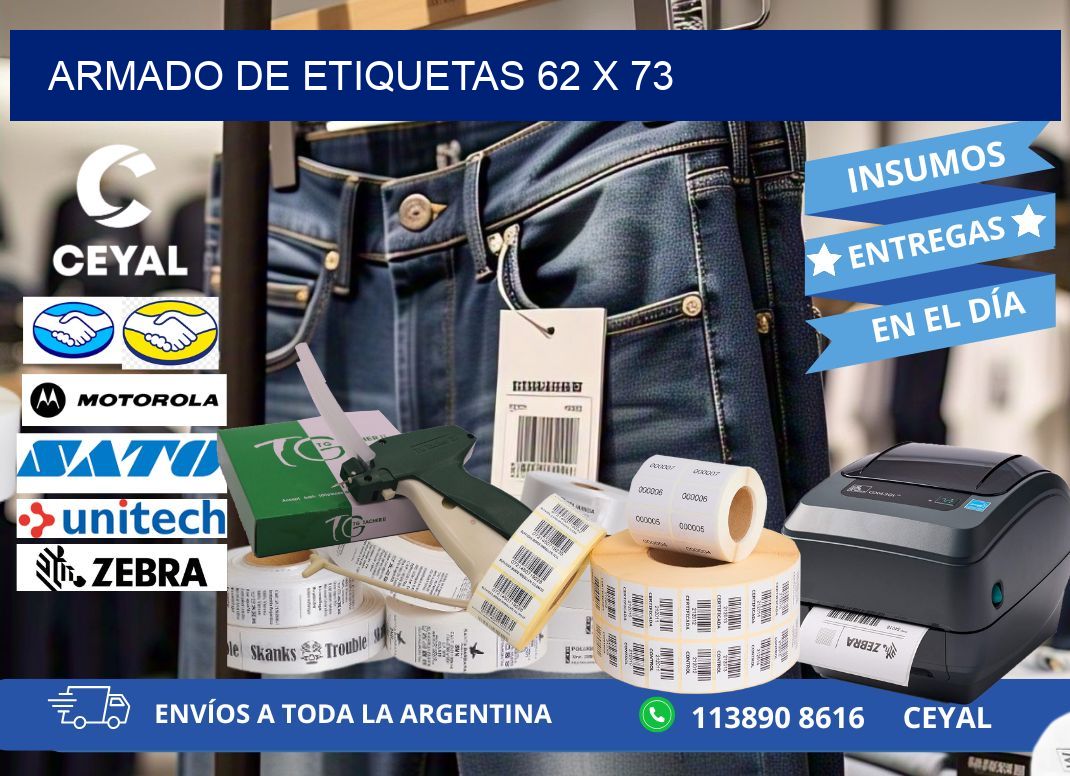 Armado de etiquetas 62 x 73