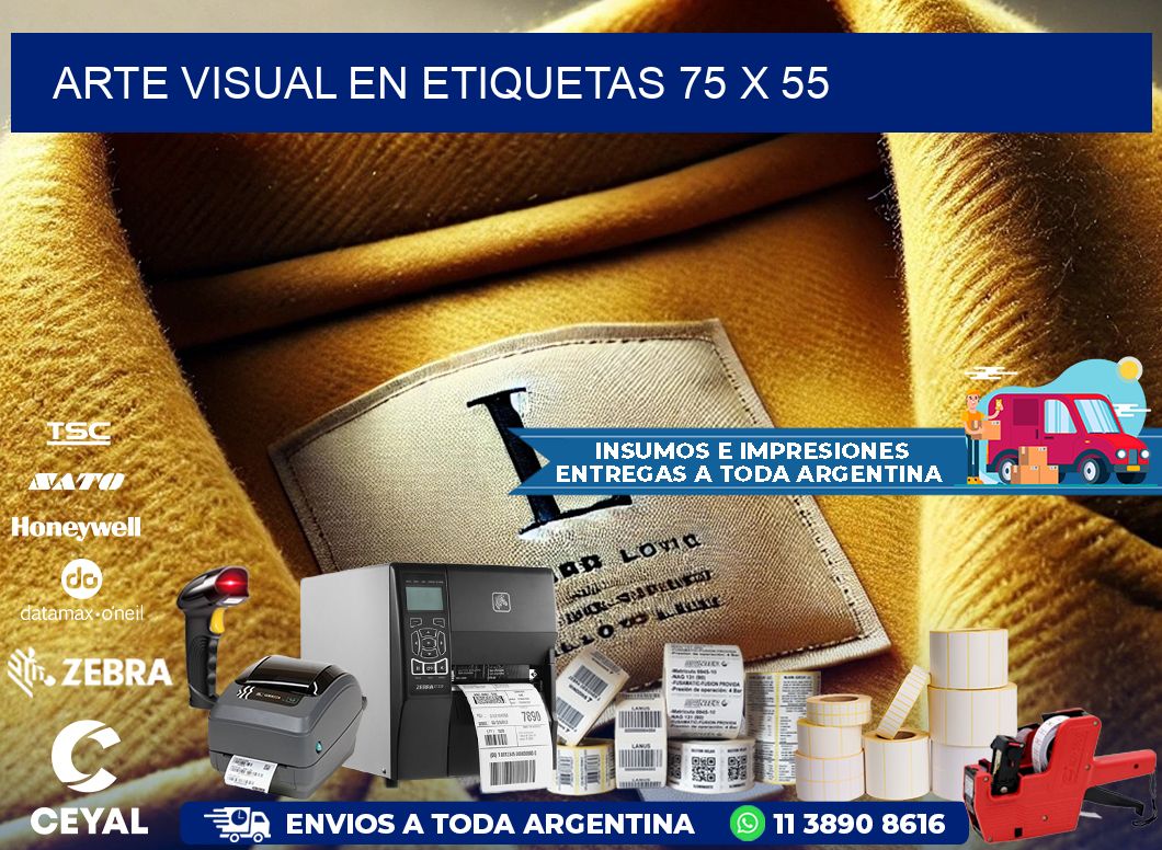 Arte visual en etiquetas 75 x 55