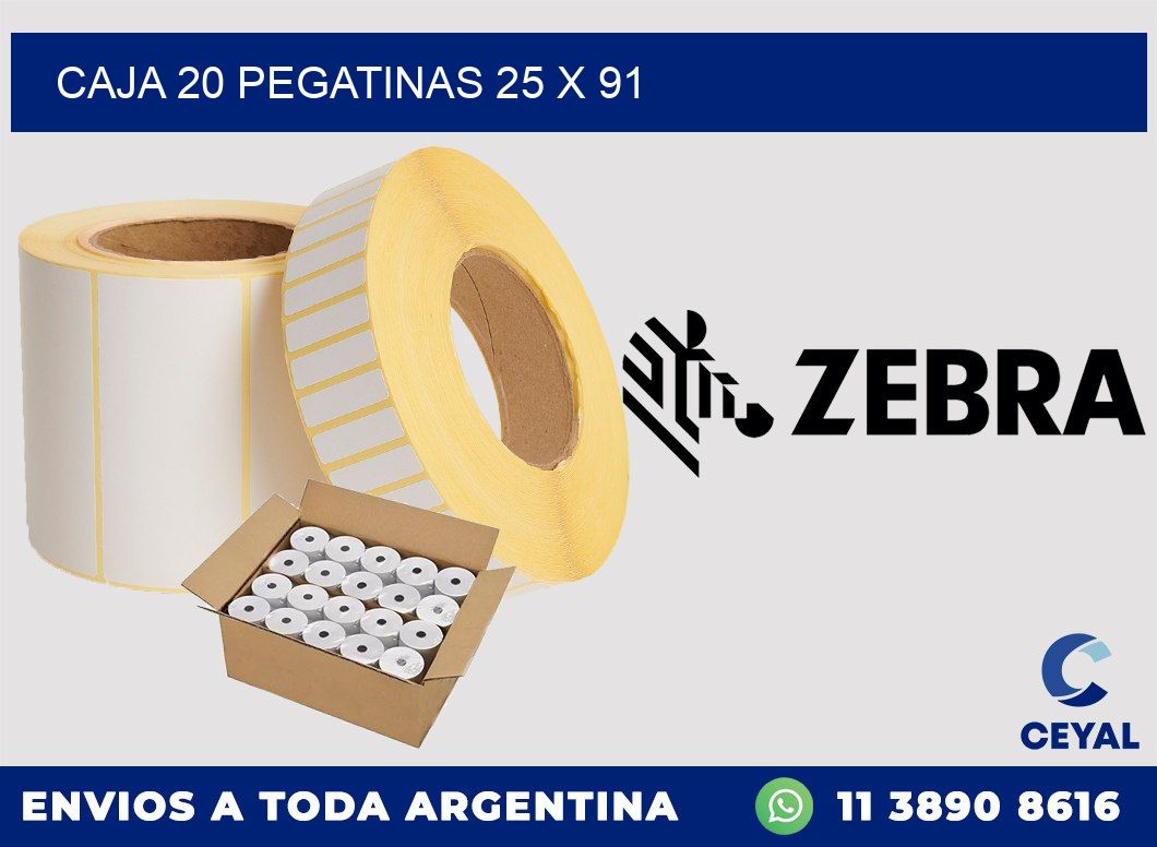 CAJA 20 PEGATINAS 25 x 91