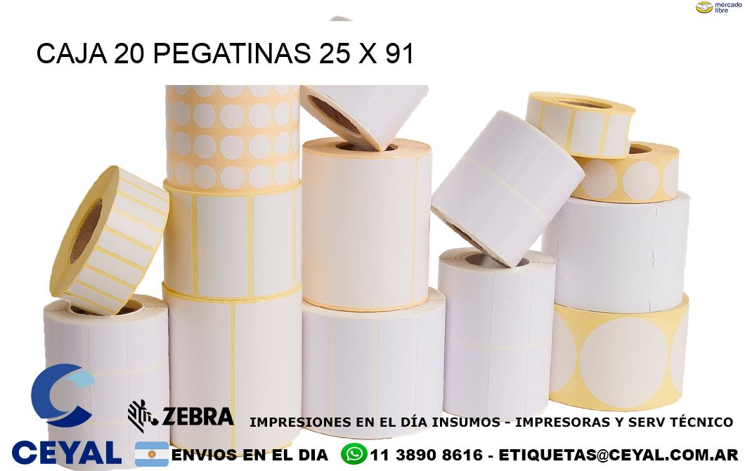 CAJA 20 PEGATINAS 25 x 91