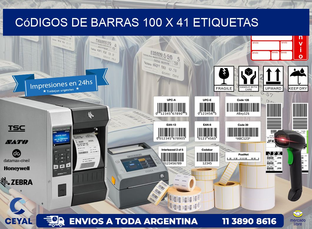 Códigos de Barras 100 x 41 etiquetas