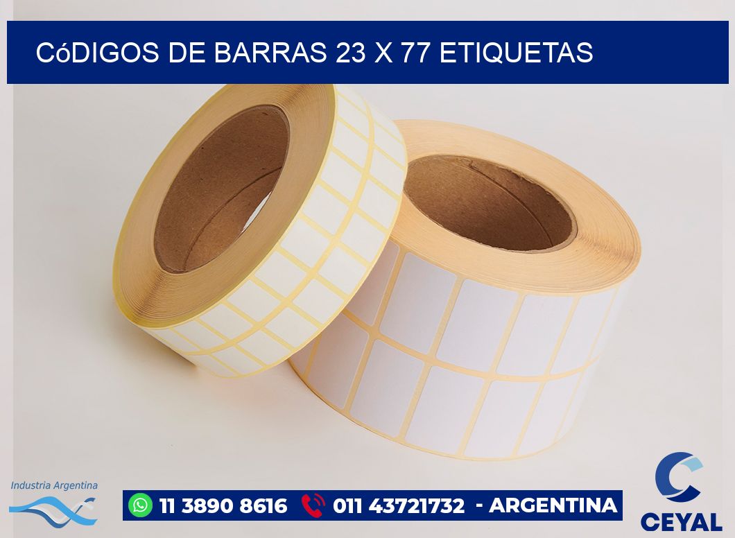 Códigos de Barras 23 x 77 etiquetas