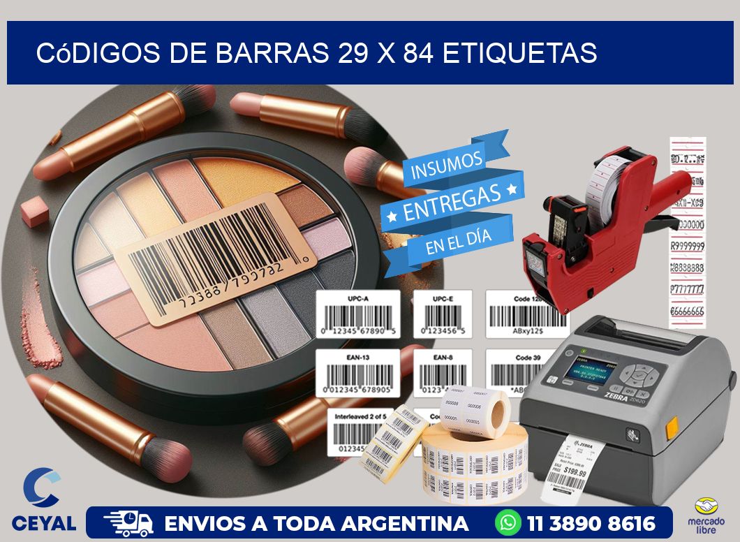Códigos de Barras 29 x 84 etiquetas