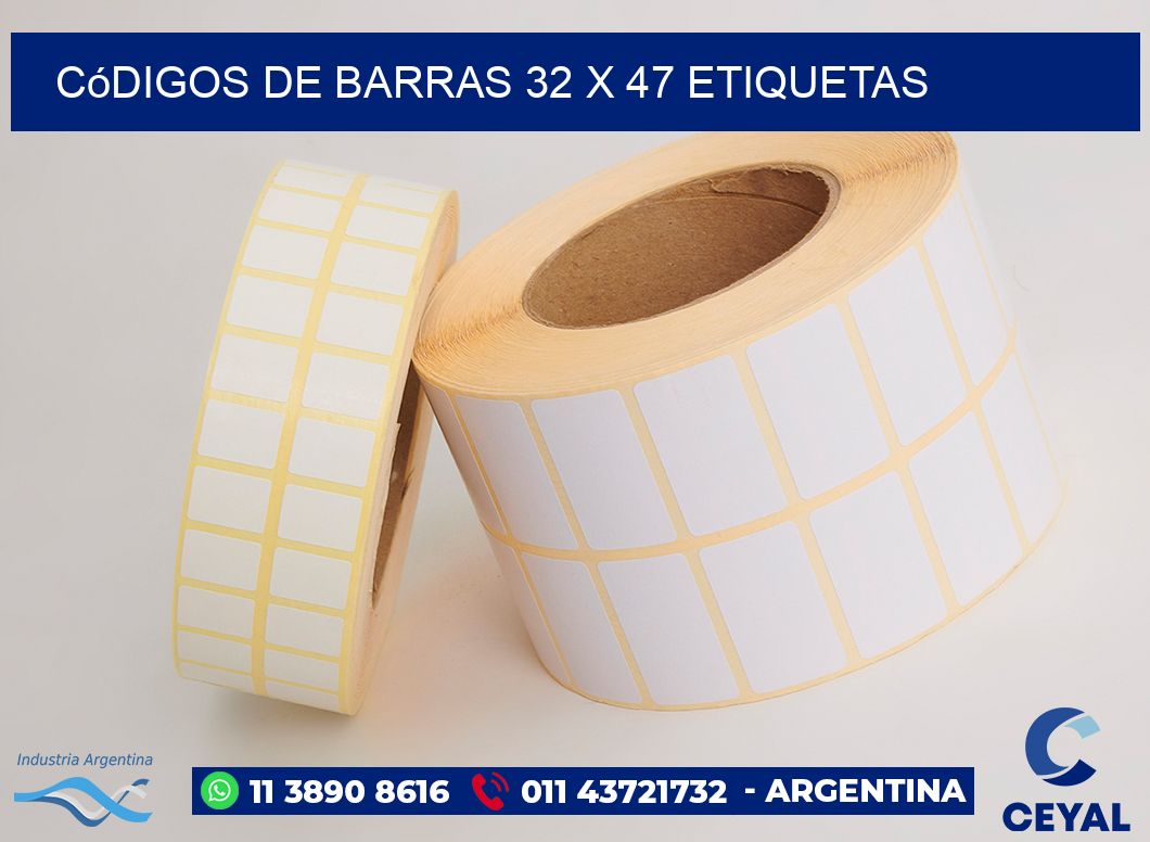 Códigos de Barras 32 x 47 etiquetas