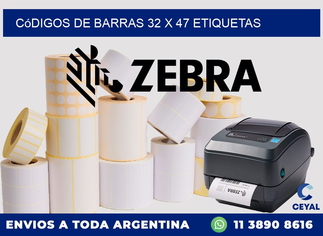 Códigos de Barras 32 x 47 etiquetas