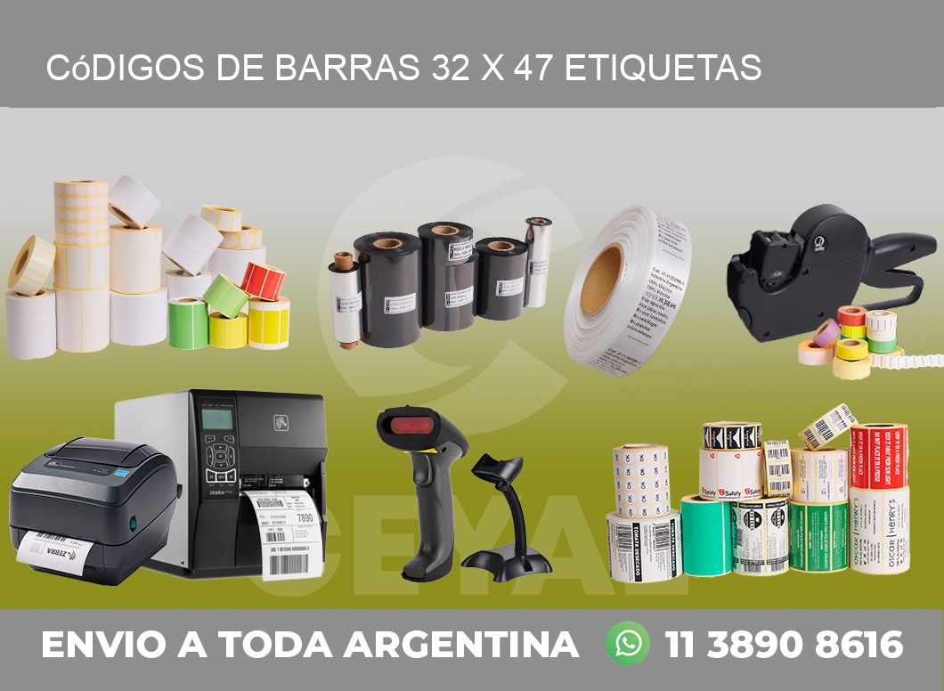 Códigos de Barras 32 x 47 etiquetas