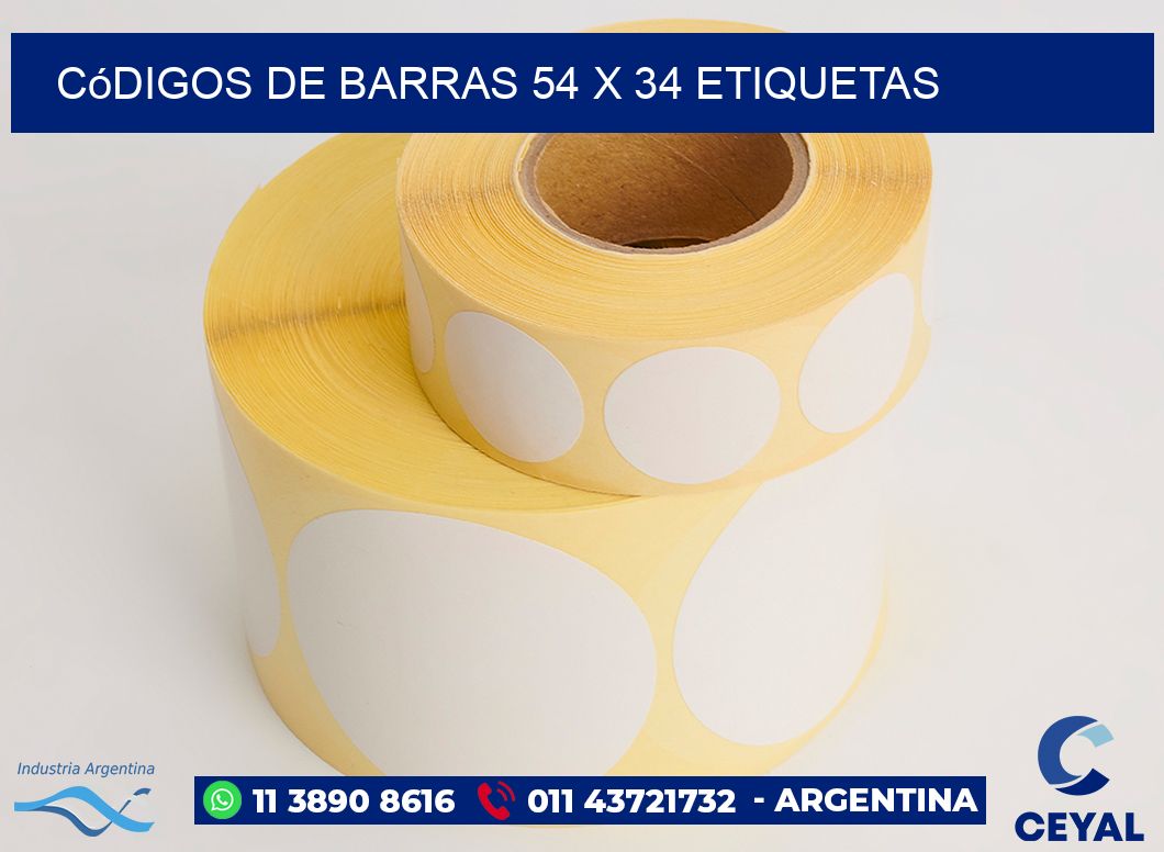 Códigos de Barras 54 x 34 etiquetas