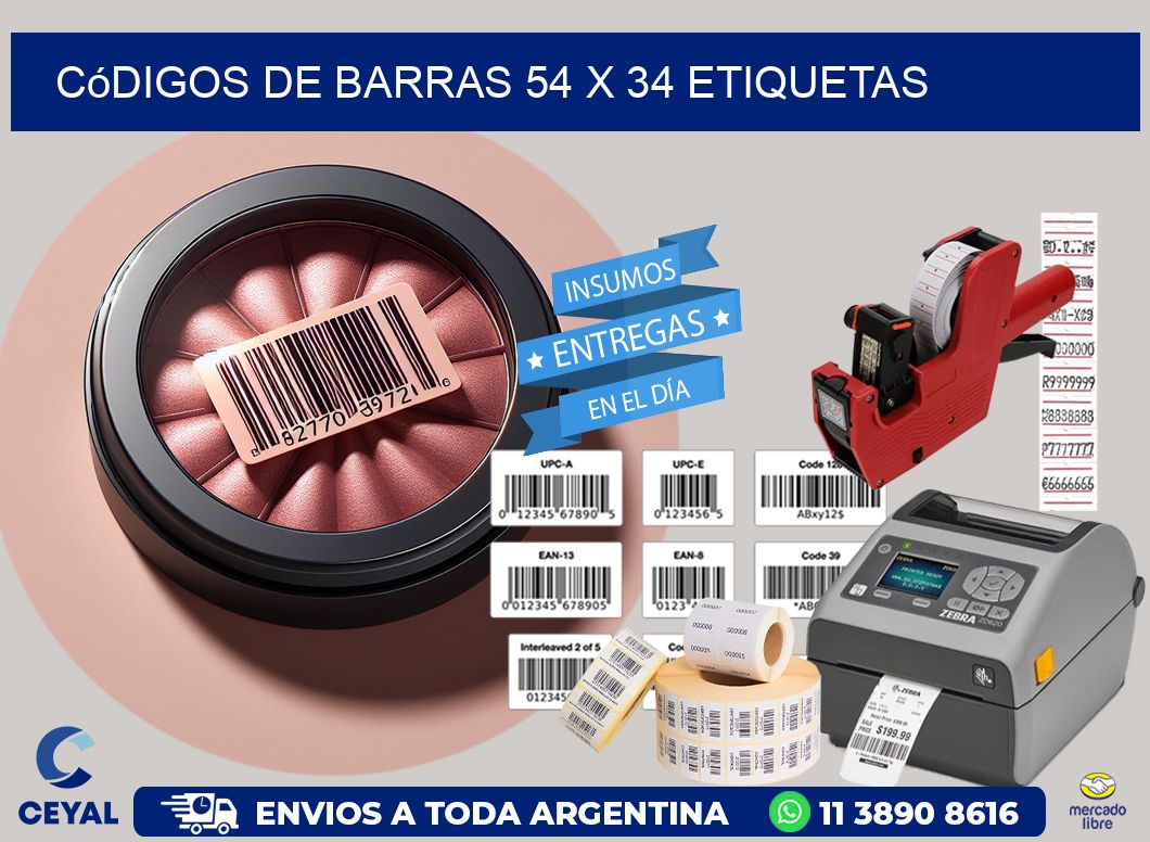 Códigos de Barras 54 x 34 etiquetas