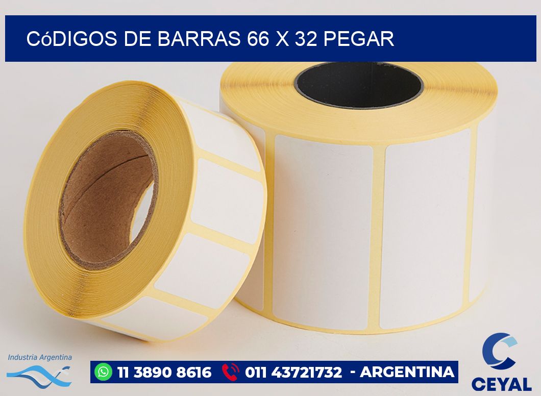 Códigos de Barras 66 x 32 pegar