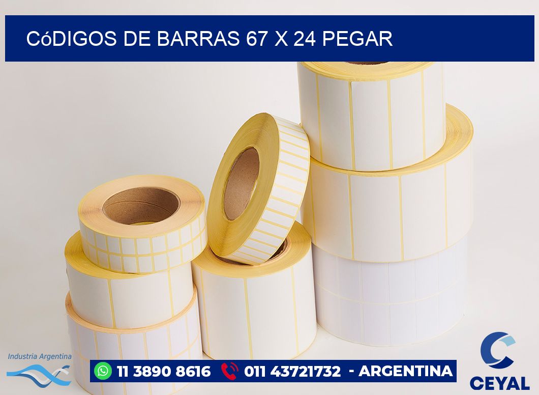 Códigos de Barras 67 x 24 pegar
