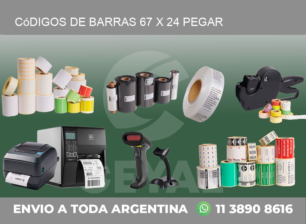 Códigos de Barras 67 x 24 pegar