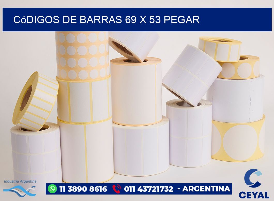 Códigos de Barras 69 x 53 pegar