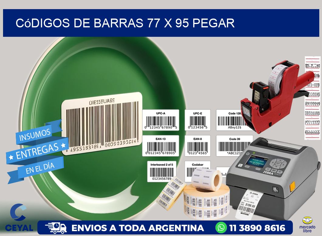 Códigos de Barras 77 x 95 pegar