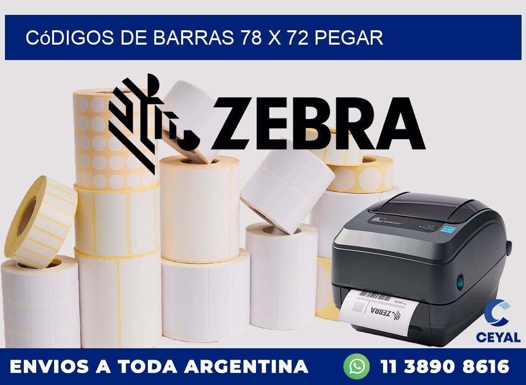 Códigos de Barras 78 x 72 pegar