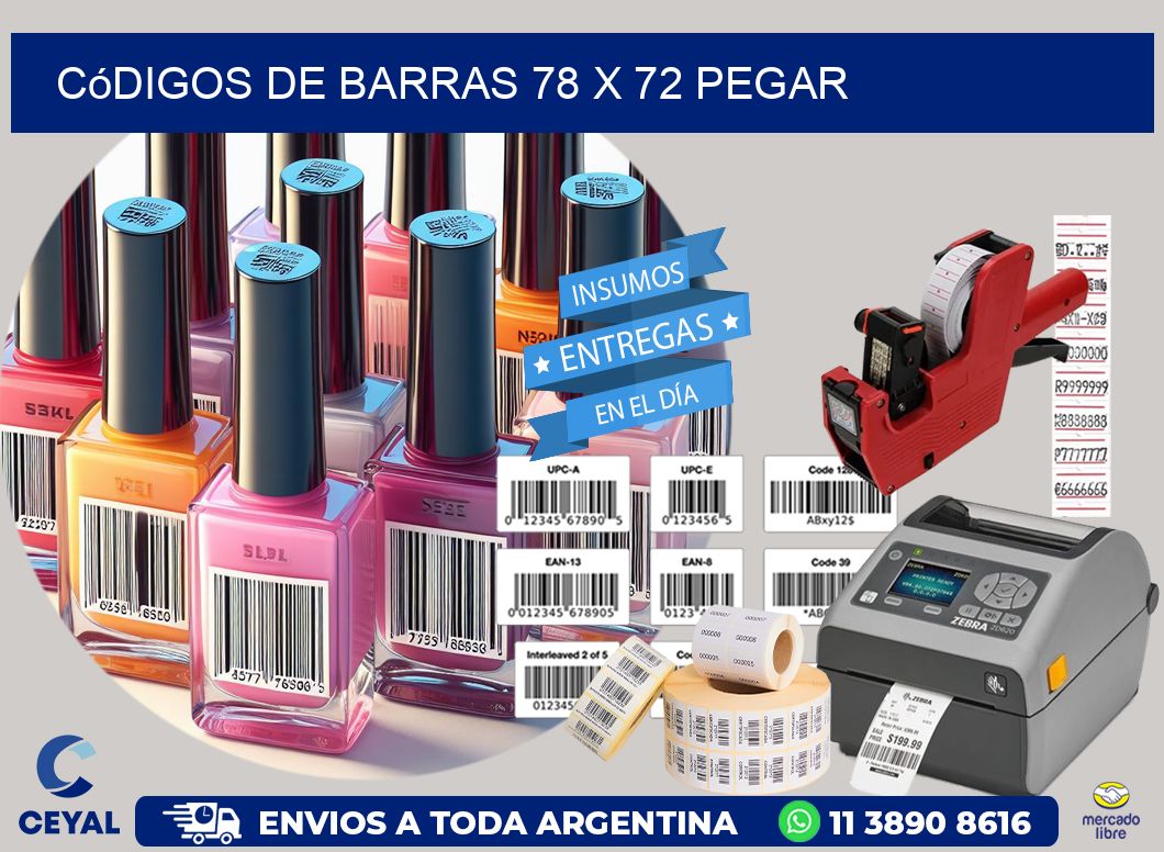 Códigos de Barras 78 x 72 pegar