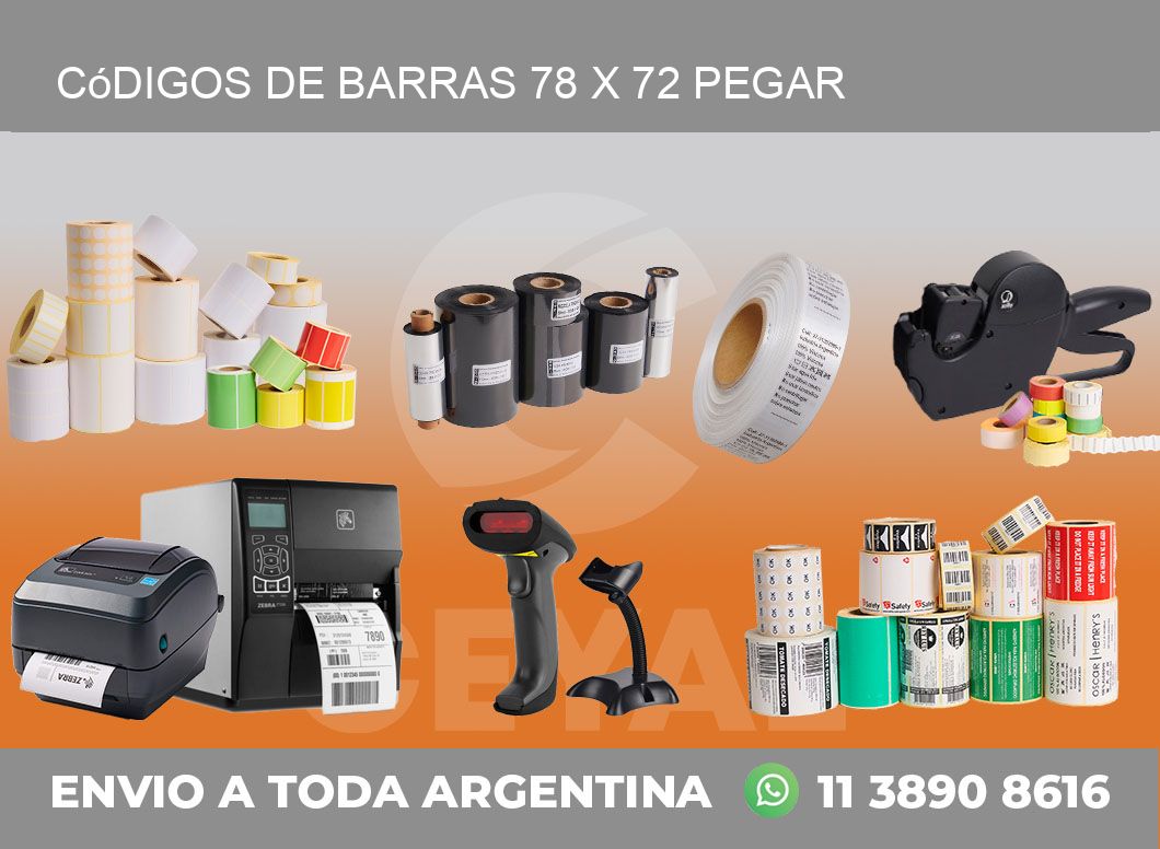Códigos de Barras 78 x 72 pegar