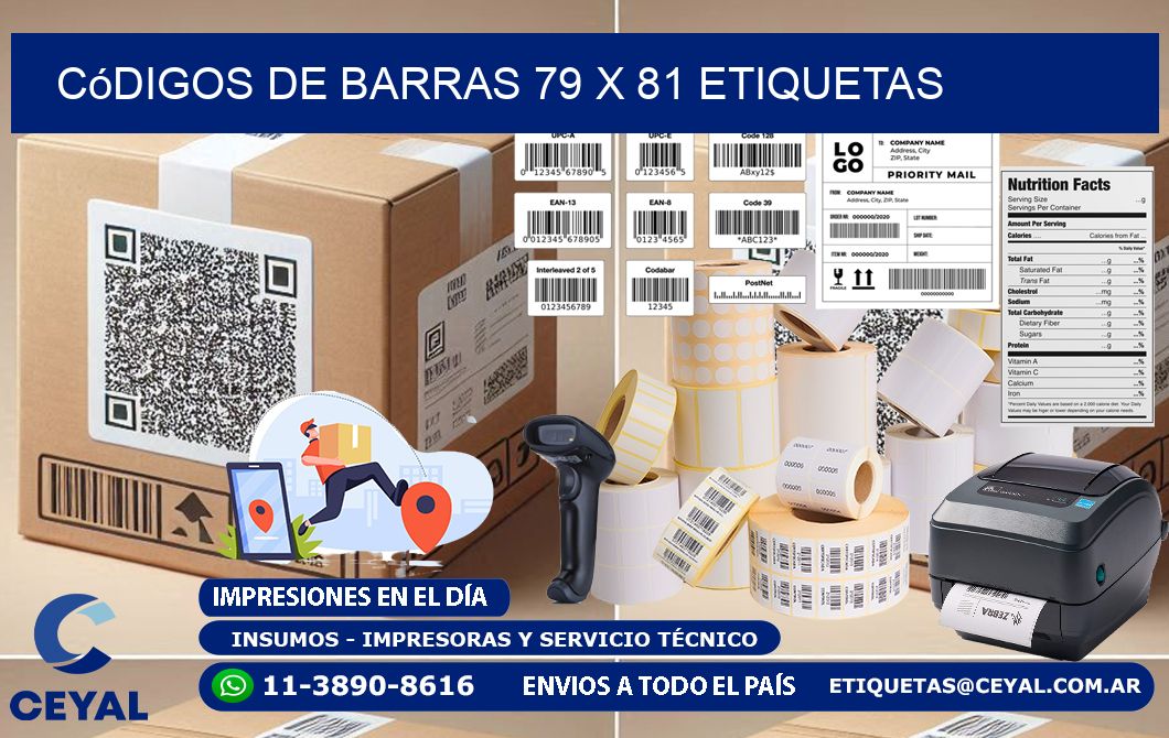 Códigos de Barras 79 x 81 etiquetas