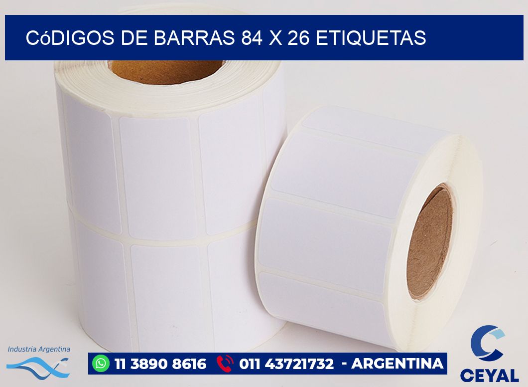 Códigos de Barras 84 x 26 etiquetas