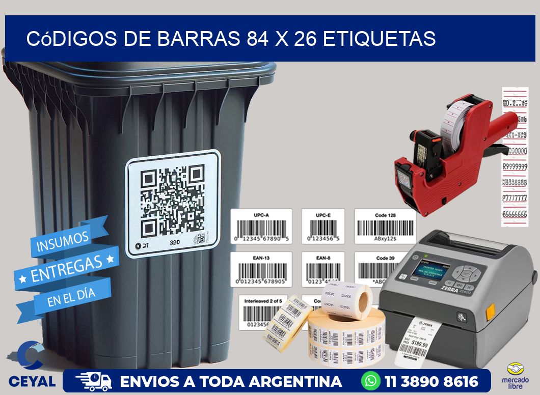 Códigos de Barras 84 x 26 etiquetas