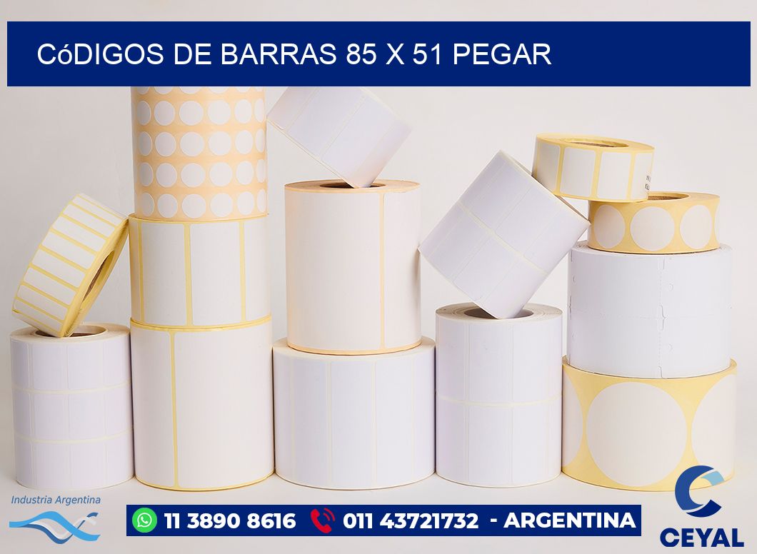 Códigos de Barras 85 x 51 pegar