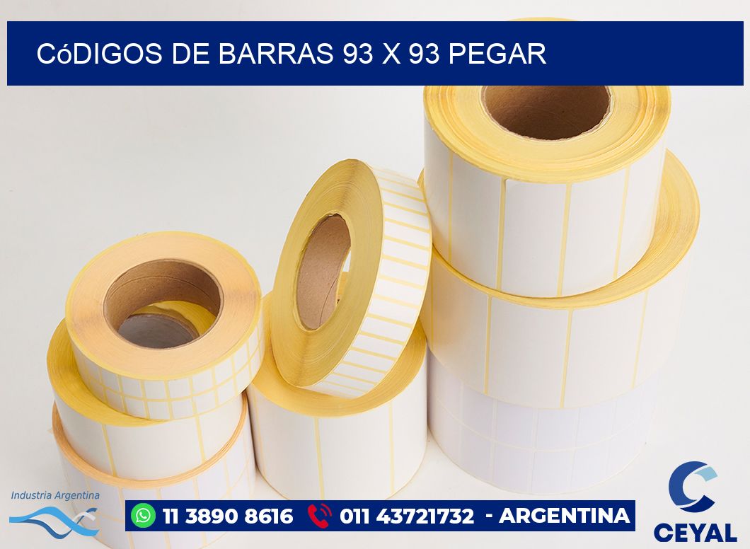Códigos de Barras 93 x 93 pegar