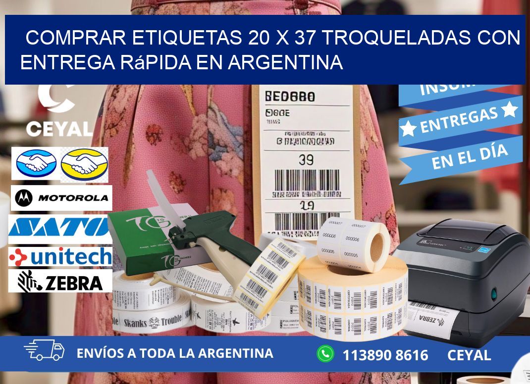 Comprar etiquetas 20 x 37 troqueladas con entrega rápida en Argentina