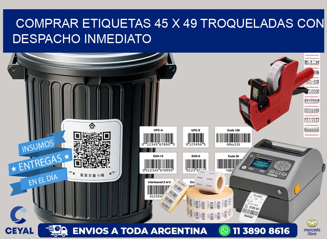 Comprar etiquetas 45 x 49 troqueladas con despacho inmediato