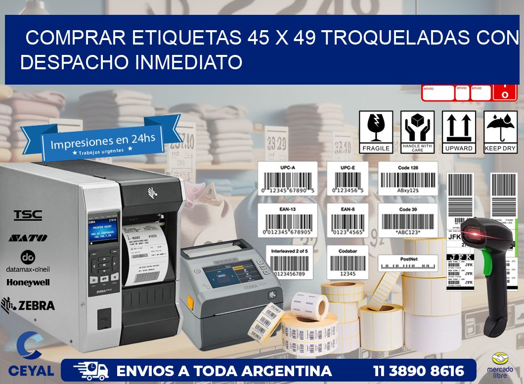 Comprar etiquetas 45 x 49 troqueladas con despacho inmediato