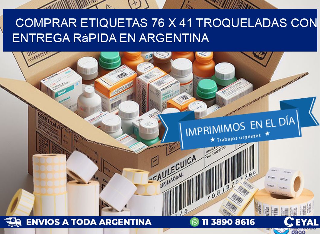 Comprar etiquetas 76 x 41 troqueladas con entrega rápida en Argentina