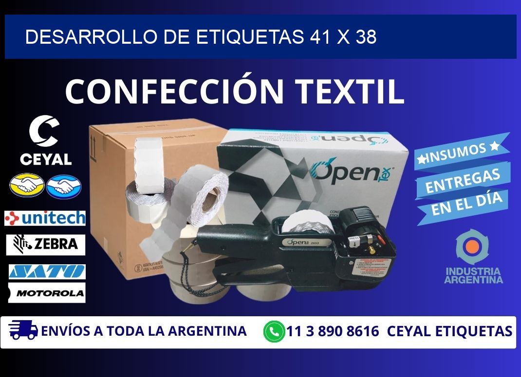 Desarrollo de etiquetas 41 x 38