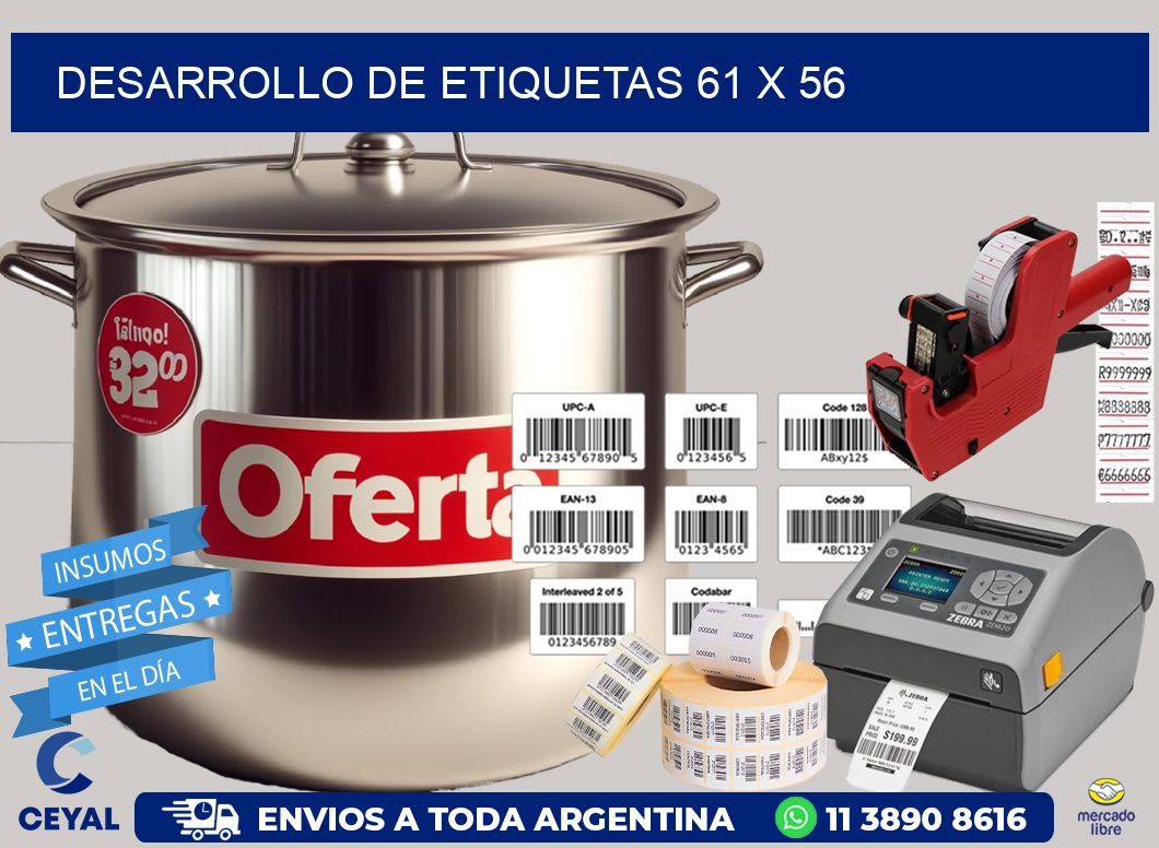Desarrollo de etiquetas 61 x 56