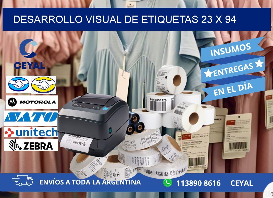 Desarrollo visual de etiquetas 23 x 94