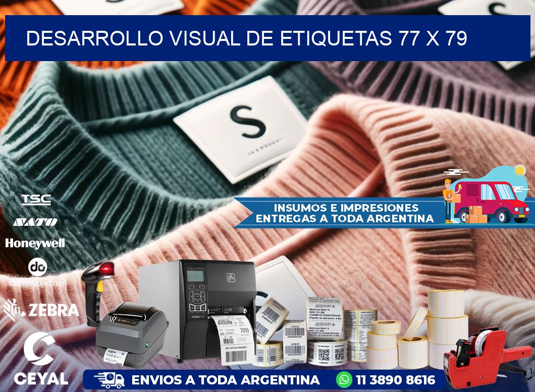 Desarrollo visual de etiquetas 77 x 79