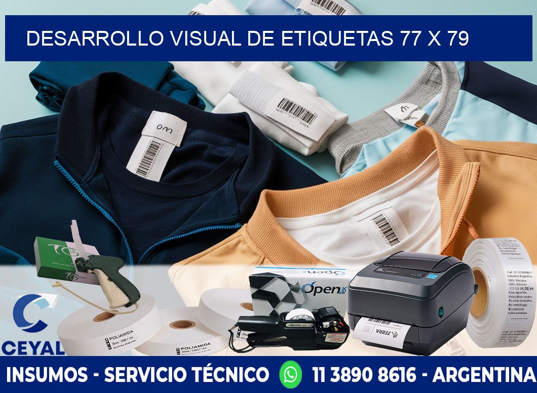 Desarrollo visual de etiquetas 77 x 79