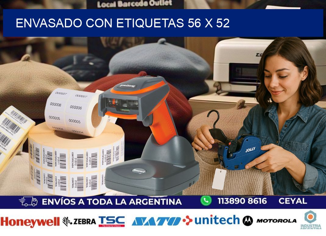 Envasado con etiquetas 56 x 52