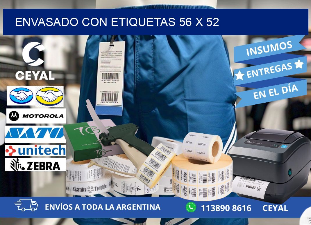 Envasado con etiquetas 56 x 52
