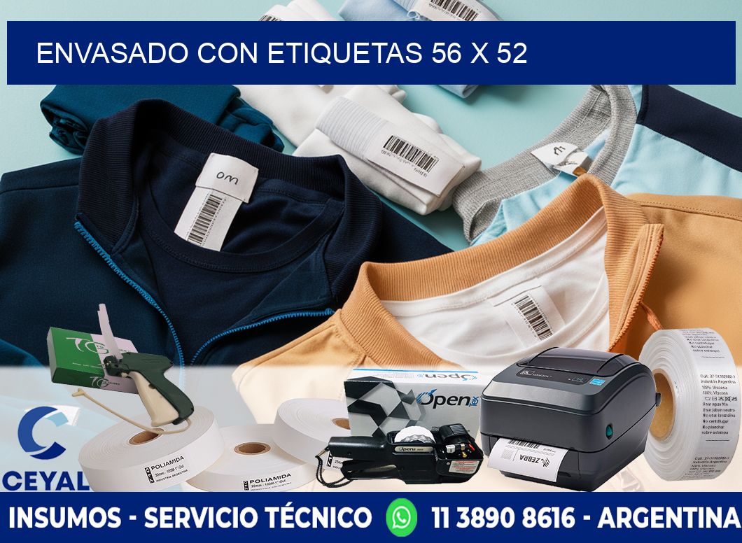 Envasado con etiquetas 56 x 52